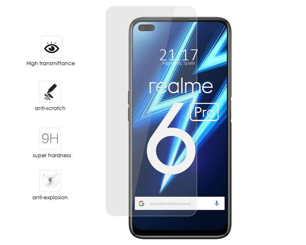 CRISTAL TEMPLADO PARA REALME 6 PRO